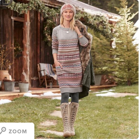 SUNDANCE Elise Fair Isle Sweater Dress Women’s X-Small Multicolored Long Sleeve - Picture 13 of 13